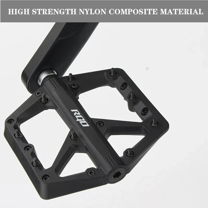 RGO Bicycle Pedals Mtb Nylon Platform Footrest Flat Mountain Bike Paddle Grip Pedalen Bearings Footboards Cycling Foot Hold