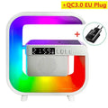 Wireless Charger Stand Pad Bluetooth Speaker Alarm Clock RGB Light Night Lamp Fast Charging Station for iPhone Samsung Xiaomi