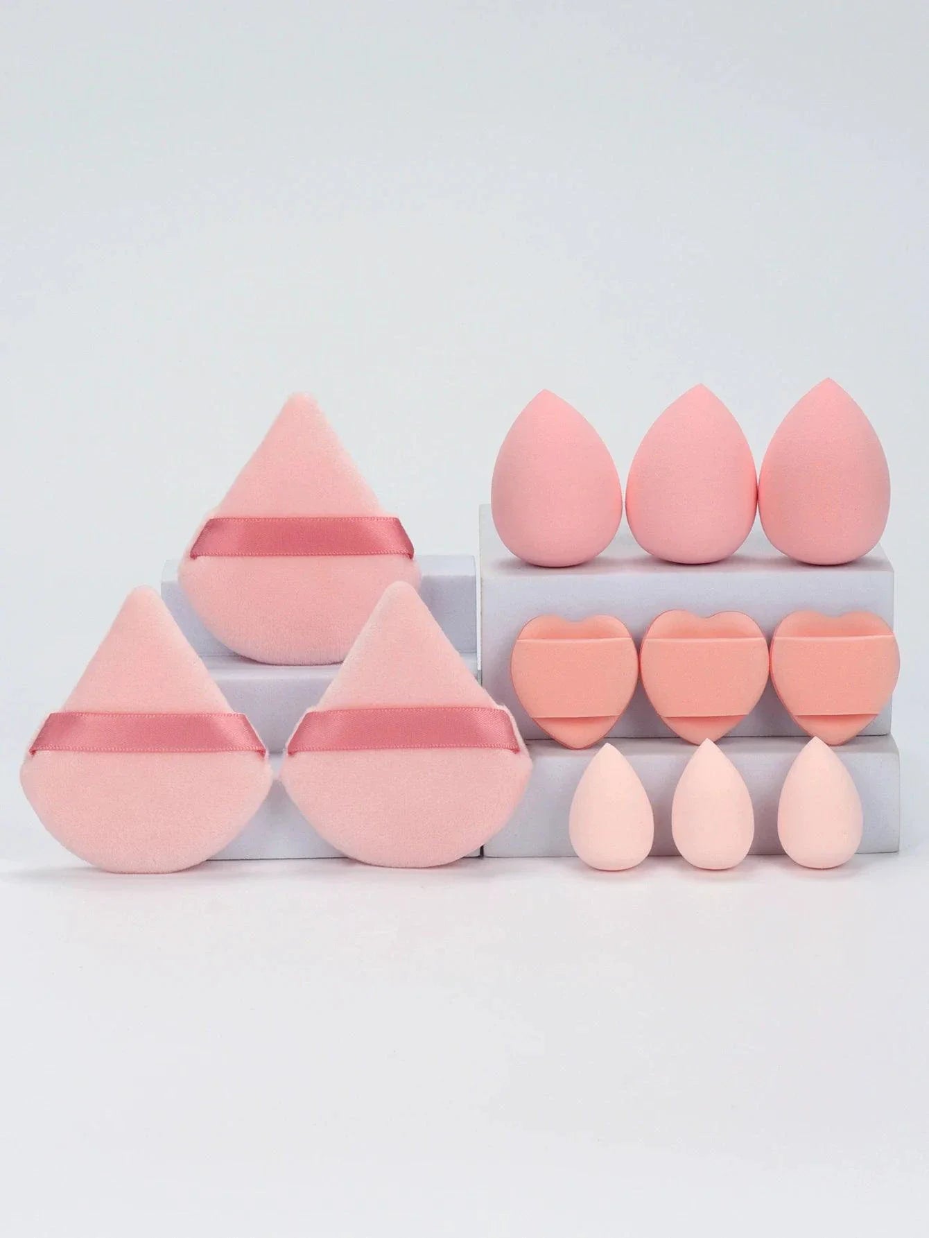 12 Piece All Purpose Makeup Sponge Set with Loose Powder Puffs Mini Air Cushion Puffs Beauty Eggs and Mini Beauty Sponges
