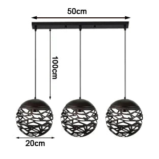 DecorBites™ Kelly Pendant Lamp: Vintage Ball Light Chandelier for Industrial Home Decor