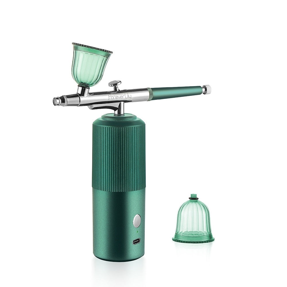 Top 0.3mm Mini Air Compressor Kit Air-Brush Paint Spray Gun Airbrush For Nail Art Tattoo Craft Cake Nano Fog Mist Sprayer