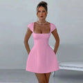 Townlike Elegant A-Line Mini Dress - Deep V Neck Party Dress