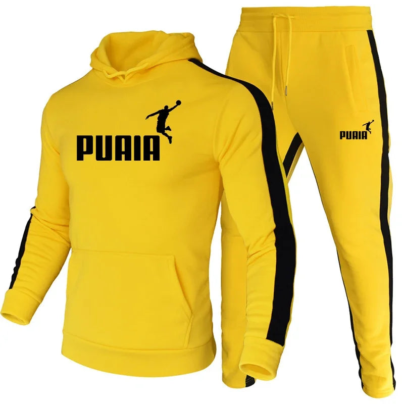 Men Tracksuit Hoodie Sweatpants Fall Winter Daily Casual Sporty Jogging Suit Gym Fitness Hooded Sweatshirt Outfits Men's Clothes