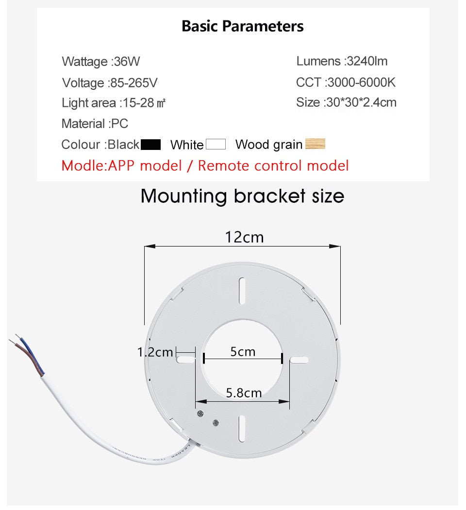 Smart Wood Grain LED Ceiling Lamp: Tuya App & Voice Control, Alexa/Google Compatible, Remote Control, Stylish Square Ceiling Light for Living Room