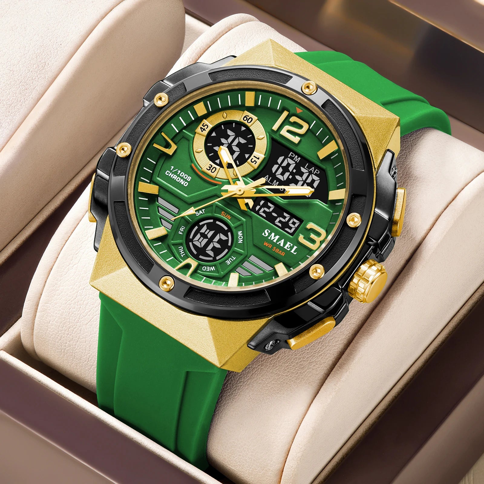 SMAEL 8118 Fashionable,casual and sporty men's watch with light alarm,stopwatch,waterproof and shockproof,multi-functional ,gift