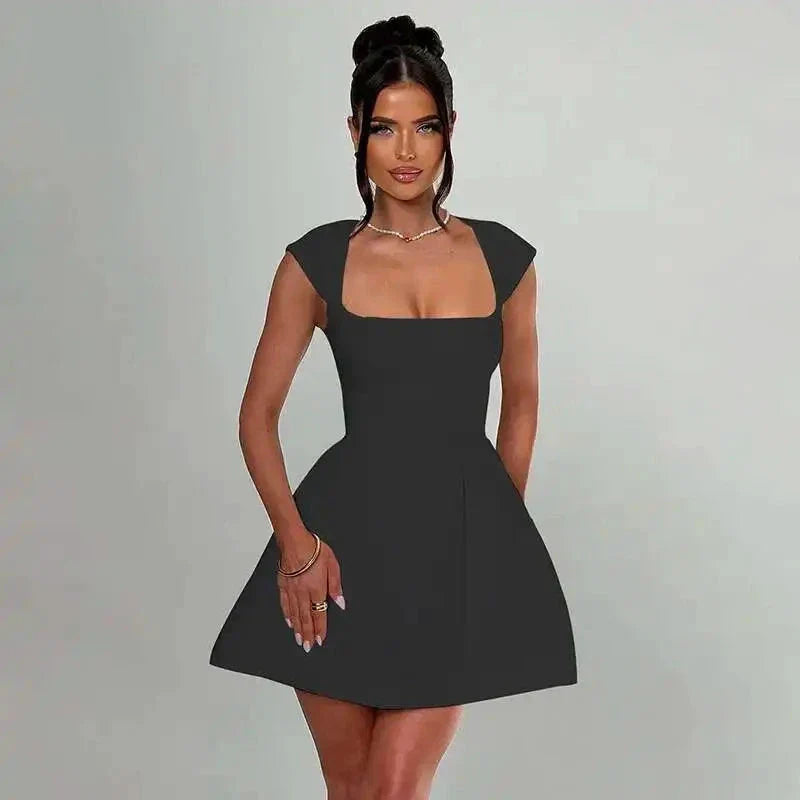 Townlike Elegant A-Line Mini Dress - Deep V Neck Party Dress