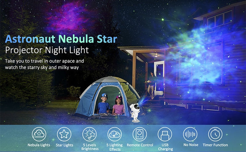 Kids Star Projector Night Light with Remote Control - 360° Adjustable Design for Enchanting Astronaut Nebula Galaxy Lighting, Perfect for Children and Adults