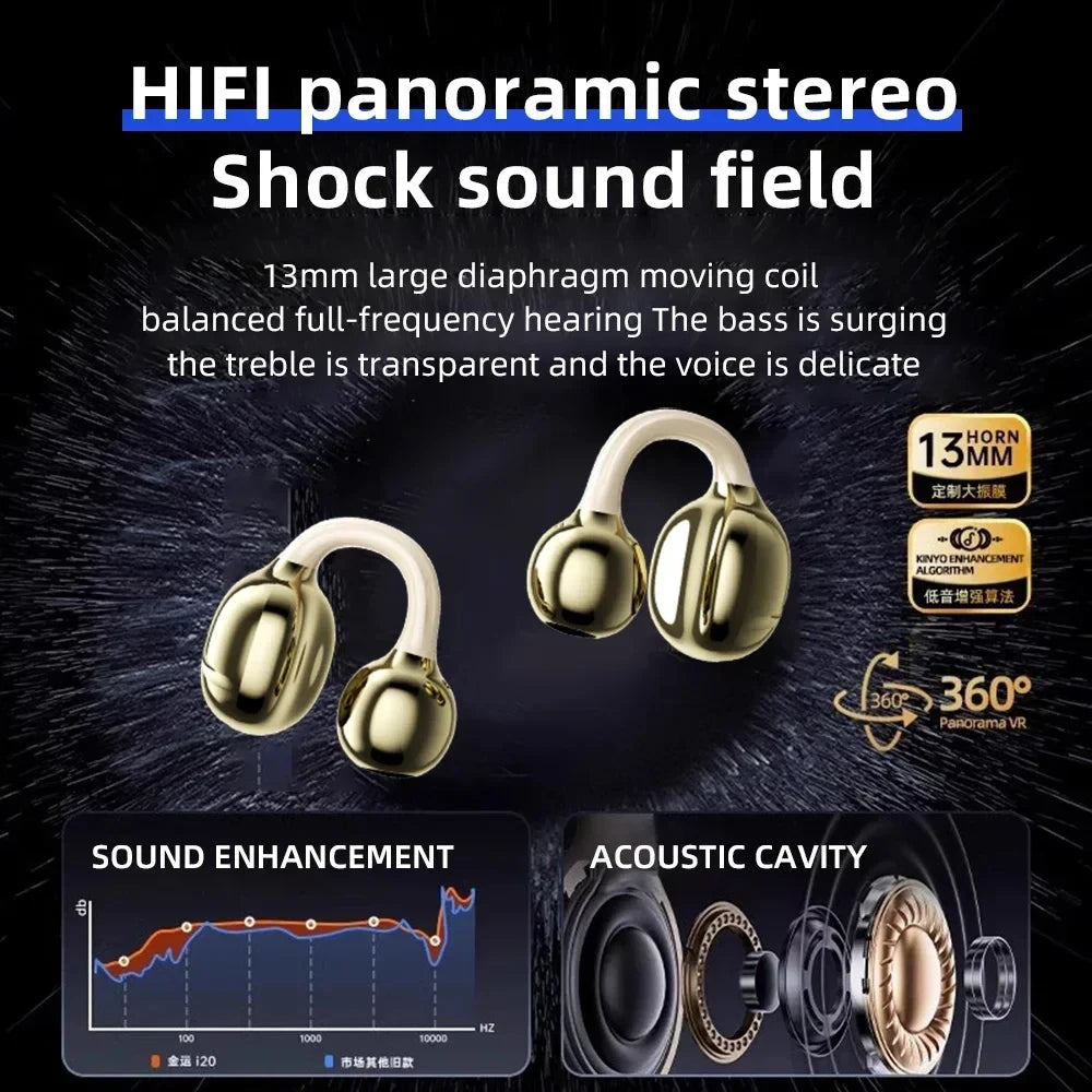 Original SONY Ear clip OWS Wireless Bluetooth Ear Clip Headphones sports Gaming Headset HIFI Surround Sound Earbuds With Mic