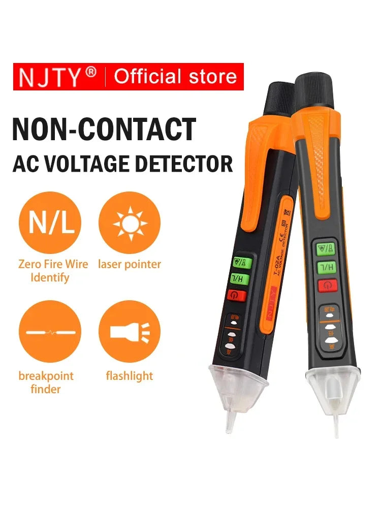 NJTY Non Contact Voltage Detector T02A AC Voltage Tester Pen Meter 12-1000V Electric Sensor Test Pencil Smart Breakpoint Finder