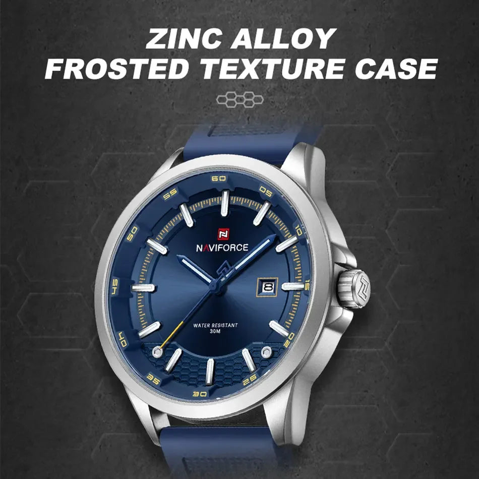 NAVIFORCE Men Business Watch Silicone Strap Wristwatches Quartz Casual Men's Watches Date Luminous Waterproof Original Clock