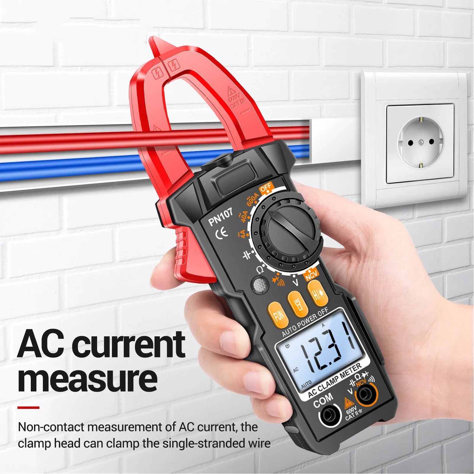 Digital Clamp Multimeter Tester 600V 5999 Count Voltage Current Resistor Capacitance Tester