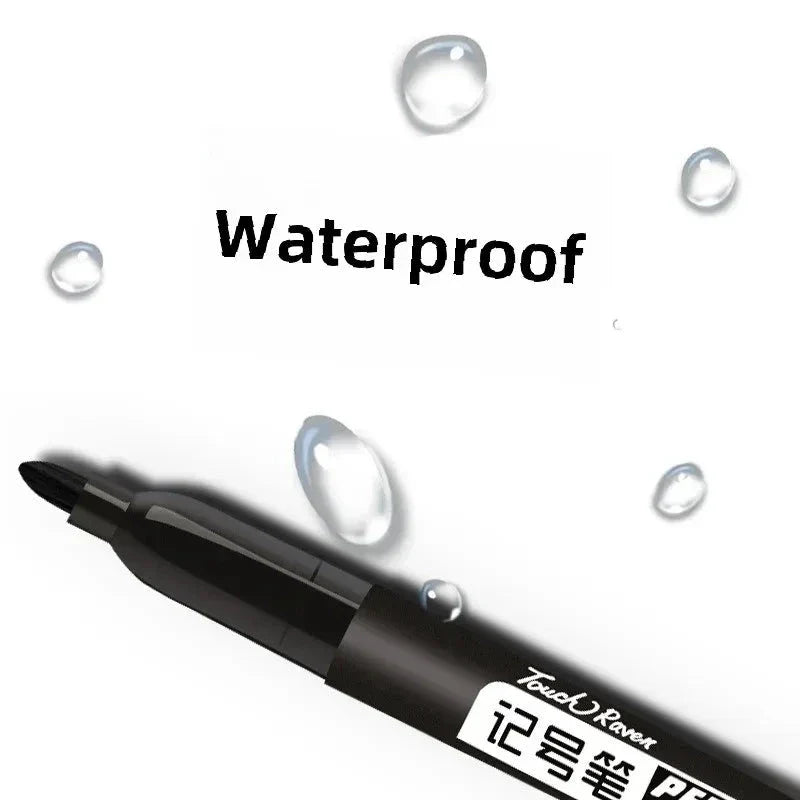 6PCs/Set Permanent Marker Pen Fine Point Waterproof Markers Thin Nib Crude Nib Black Blue Red Ink 1.5mm Fine Color Marker Pens