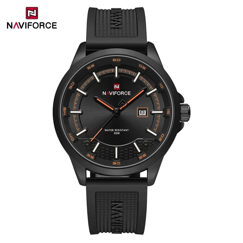 NAVIFORCE Men Business Watch Silicone Strap Wristwatches Quartz Casual Men's Watches Date Luminous Waterproof Original Clock