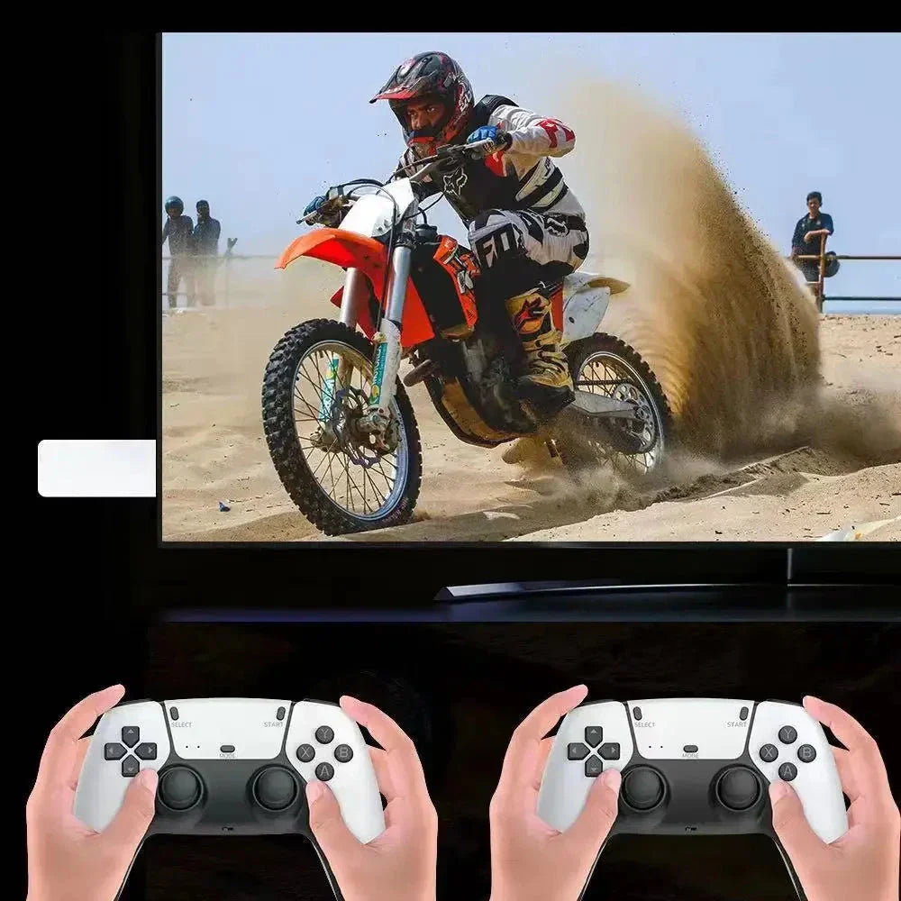 20000+ Games! M15 Mini TV Handheld Console 64G Storage Wireless Gamepad HD Output PS1 Emulator Two Player Portable Retro Game