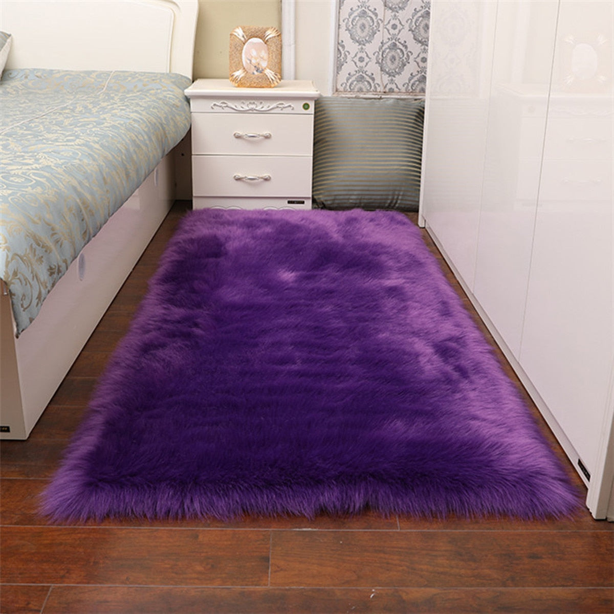 150x60cm Faux Soft Artificial Wool Fur Area Rugs Wool Shaggy Carpet Floor Mat Plush Sofa Cover Seat Pad for Living Room Bedroom