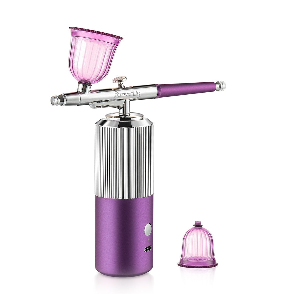 Top 0.3mm Mini Air Compressor Kit Air-Brush Paint Spray Gun Airbrush For Nail Art Tattoo Craft Cake Nano Fog Mist Sprayer