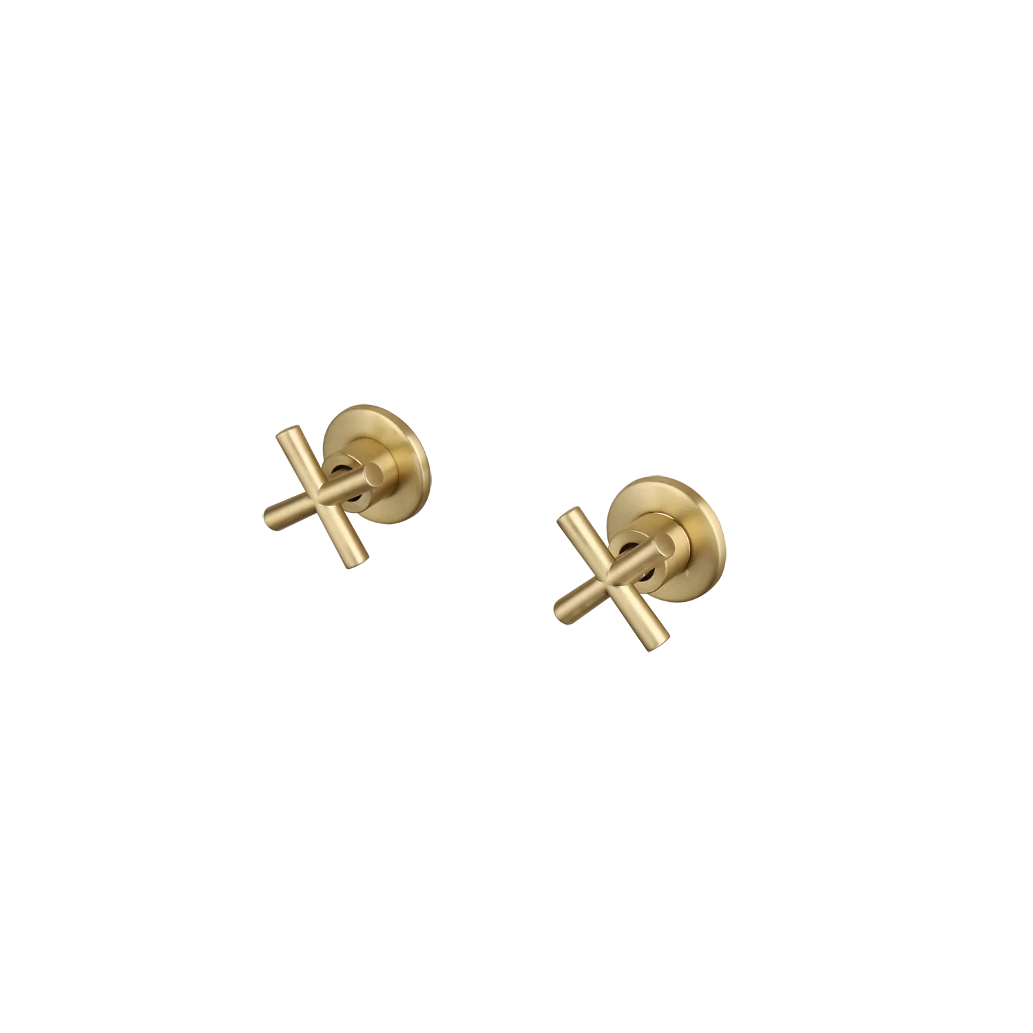 DecorBites™ Brushed Gold Rainfall Shower Faucet Set with Dual Handles and Wall Mount