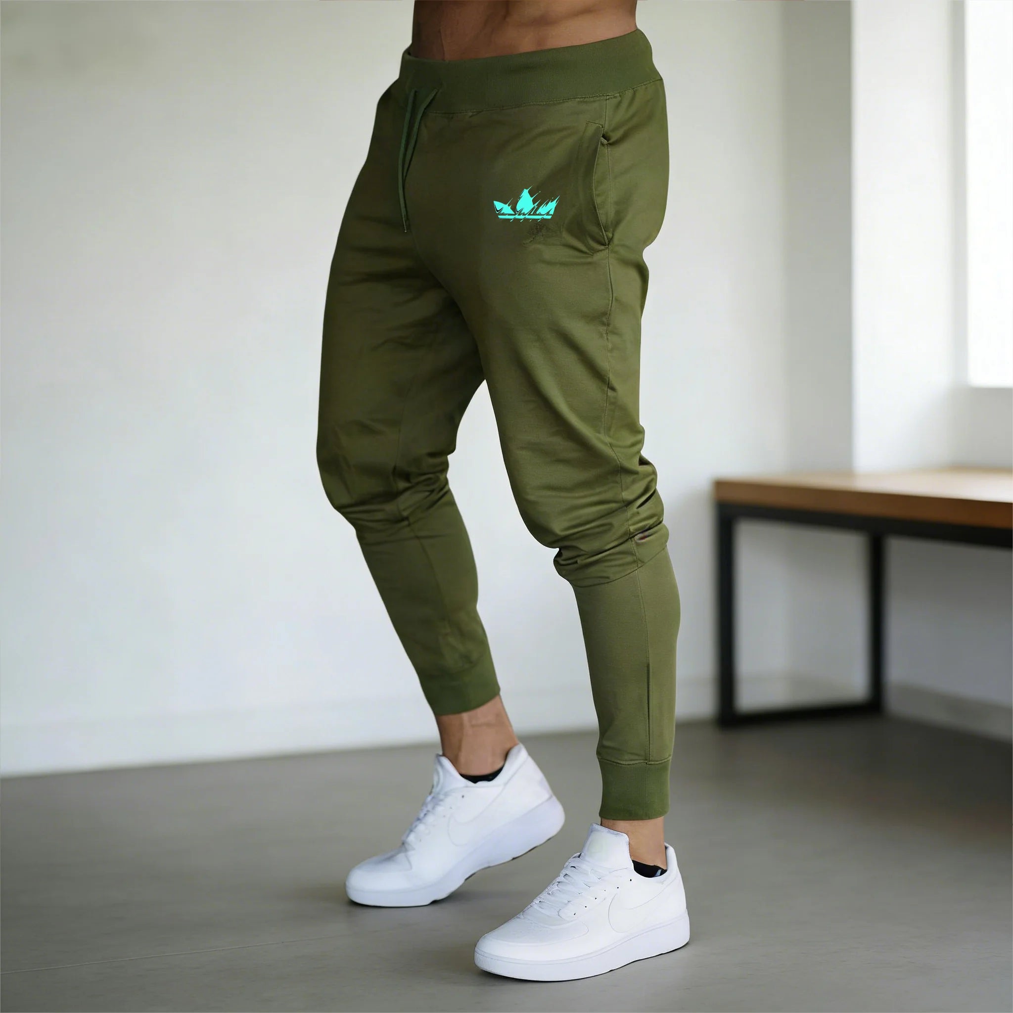 Mens Boyfriend Running pants Blue flame printing baggy pants neutral breathable baggy outdoor pants fashion design jogging pants