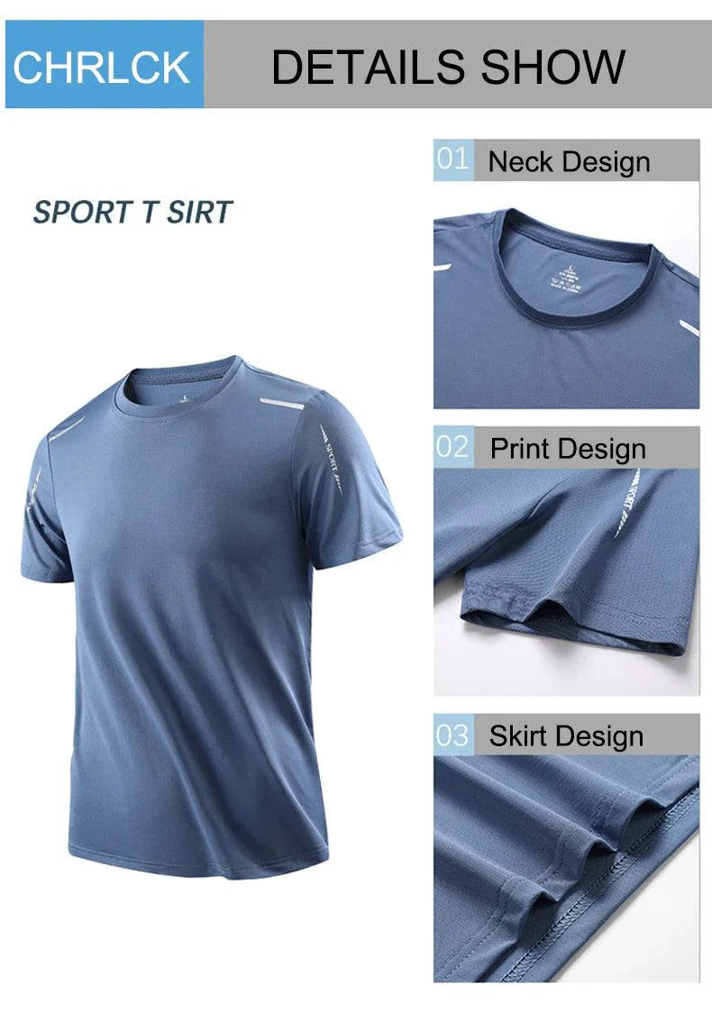 CHRLCK Men's Quick Dry Running T Shirt Size M Breathable Outdoor Sports Tee Hiking Fishing Summer Essentials