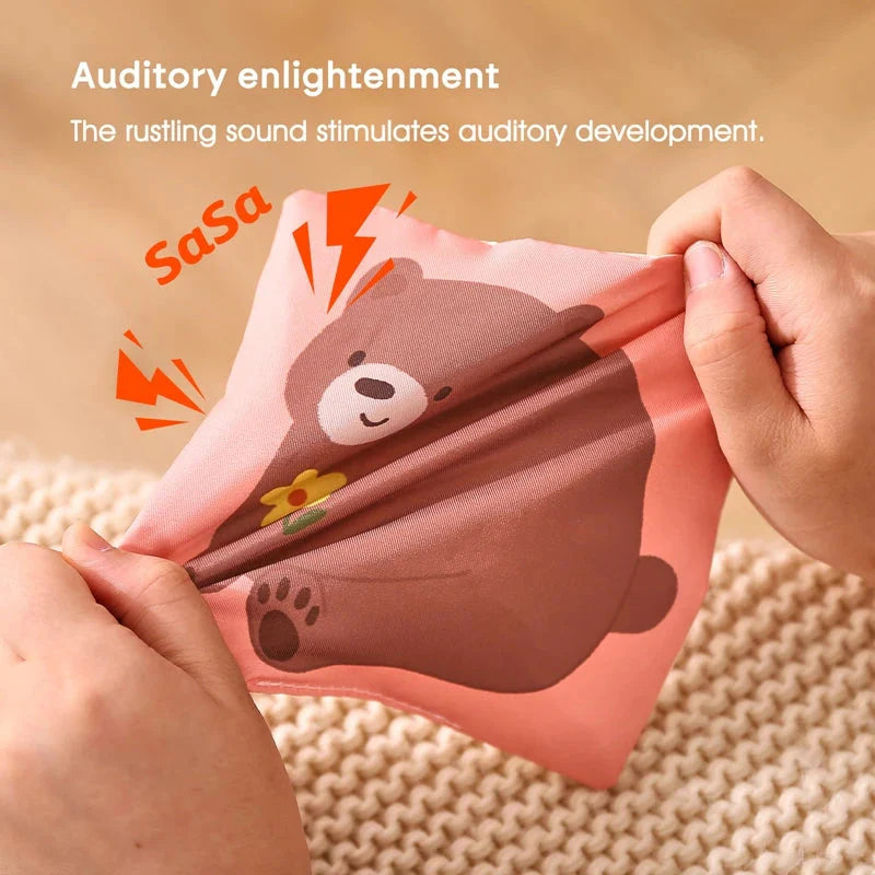 Montessori cloths Toys Magic Cotton Animal Tissue Box Kids Finger Exercise Cloth Busy Box Toys Baby Educational Activity Sensory