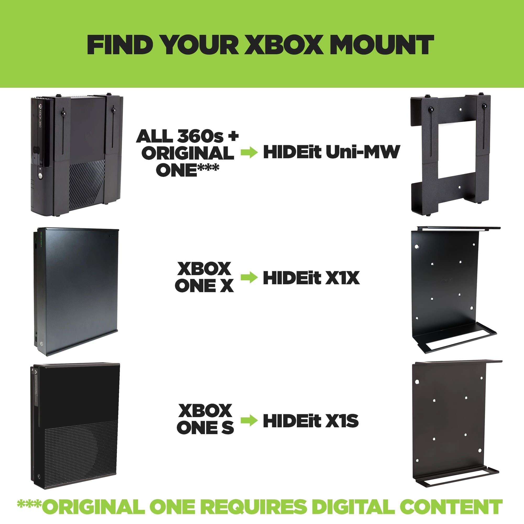 HIDEit X1S | Microsoft Xbox One S Mount