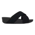 FitFlop Lulu Women Sandals Black Mix Geo-Webbing