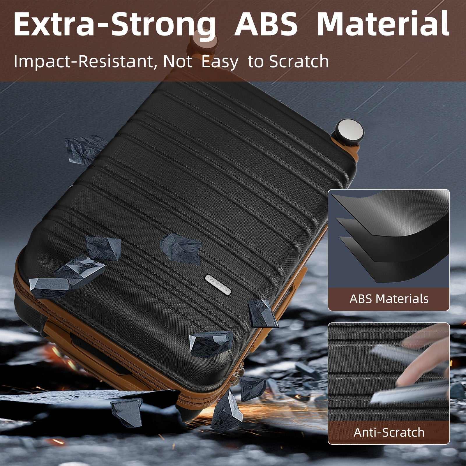 Luggage Sets 5 Piece with Duffel Bags Black