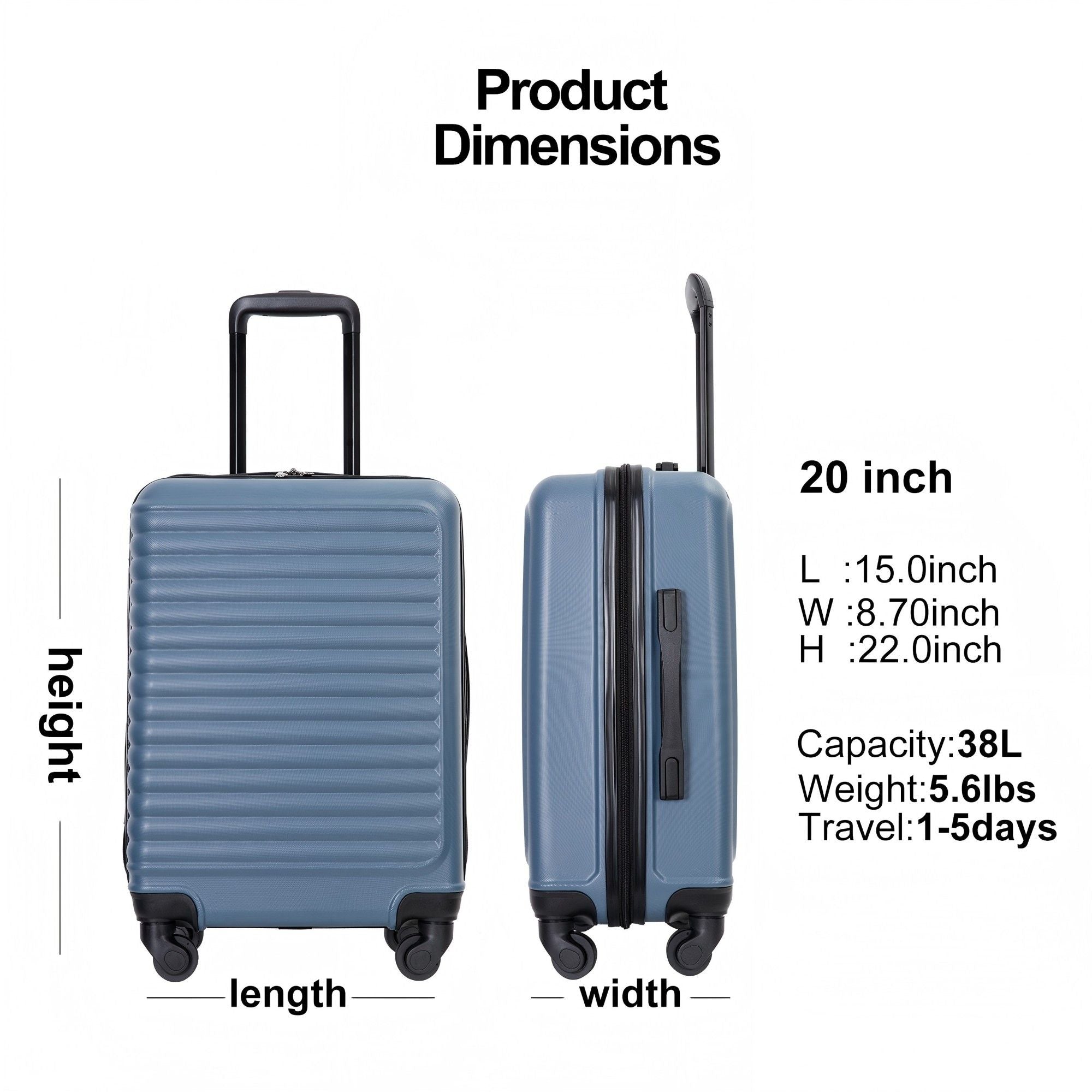20" Carry On Lightweight Hardside Luggage with Spinner Wheels