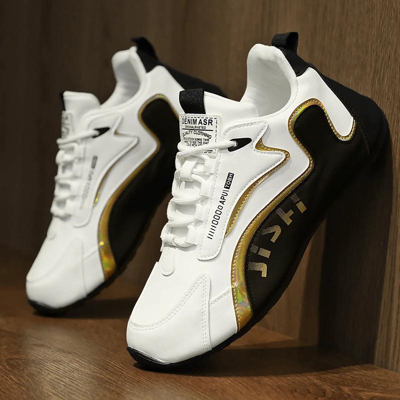 Mandotos Colorblock Lace Up Sneakers For Men Breathable Low Top Running And Walking Shoes