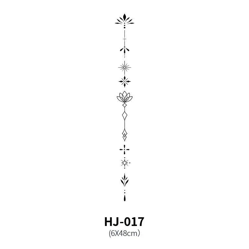 Botanical Spine Tattoo Decal
