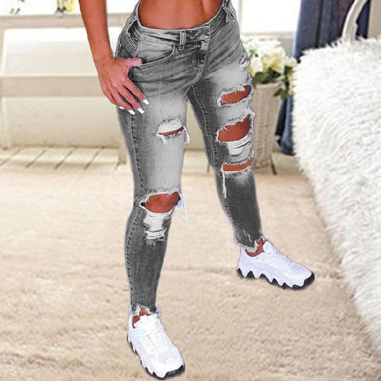 Brushed Denim Cargo Pants for Women - Stretchy, Stylish, and Versatile Fit