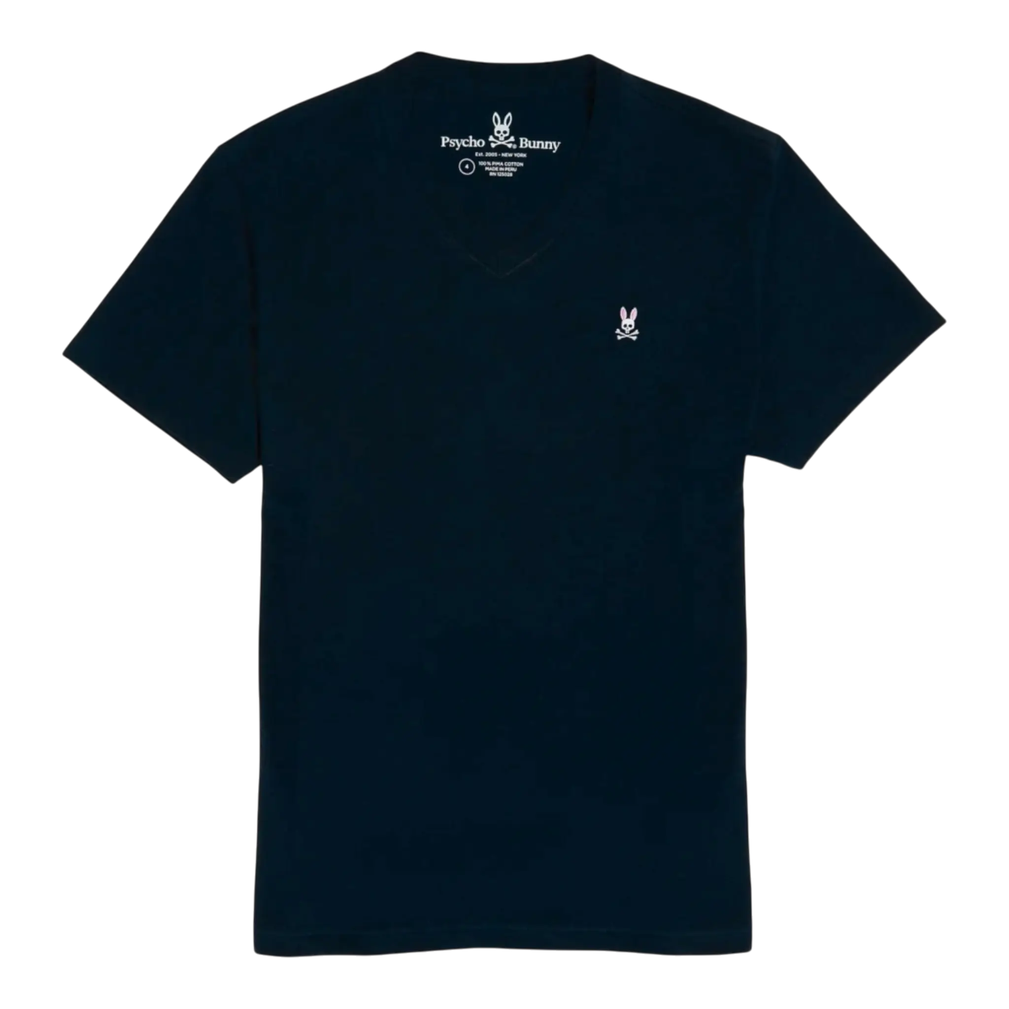 Psycho Bunny Classic V-Neck Men Big and Tall T-Shirt Navy