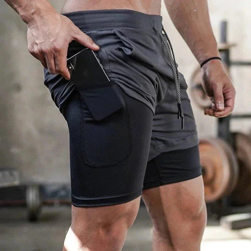 Mandotos Camo Running Shorts for Men 2 In 1 Quick Dry Gym Training Jogging Shorts