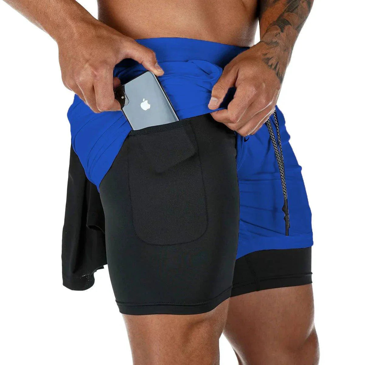 Mandotos Camo Running Shorts for Men 2 In 1 Quick Dry Gym Training Jogging Shorts
