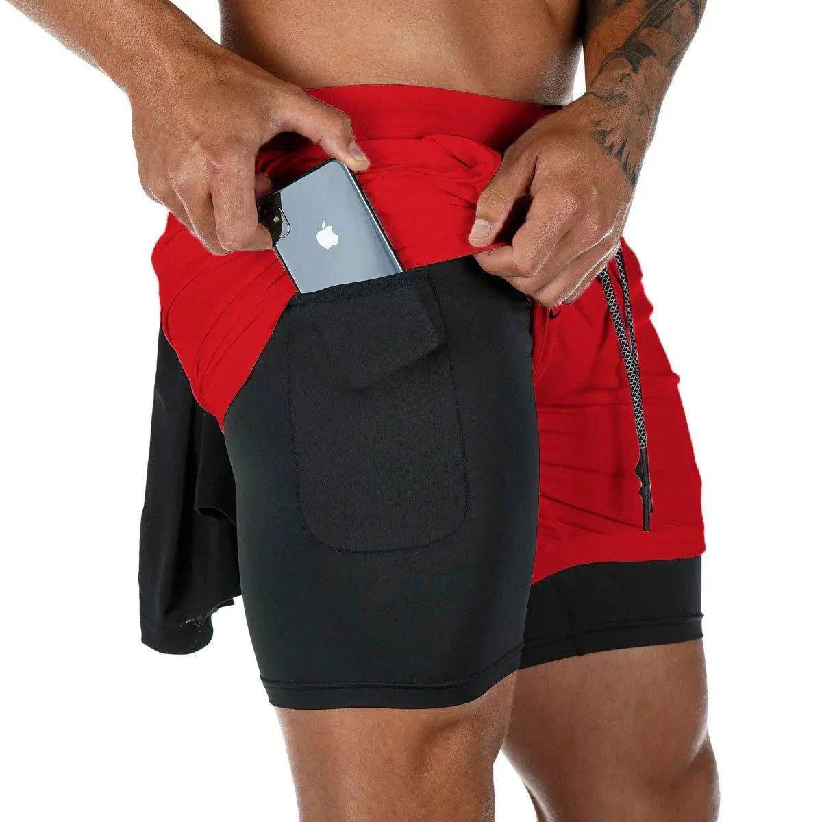 Mandotos Camo Running Shorts for Men 2 In 1 Quick Dry Gym Training Jogging Shorts