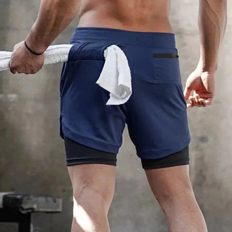 Mandotos Camo Running Shorts for Men 2 In 1 Quick Dry Gym Training Jogging Shorts