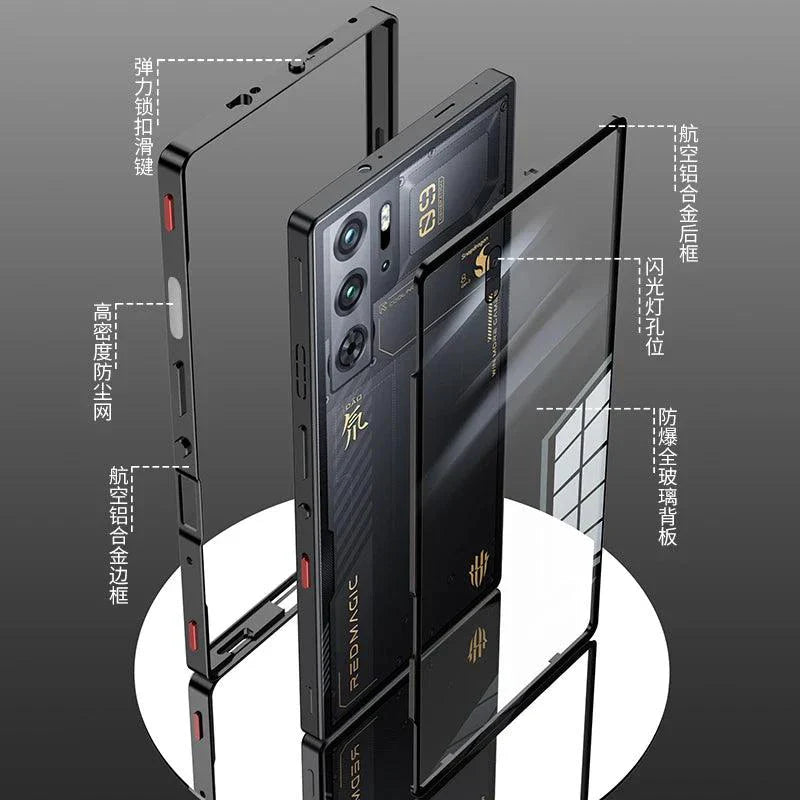 RedMagic Transparent Acrylic Case for 9S Pro - Sleek Metal Frame & Ultimate Protection
