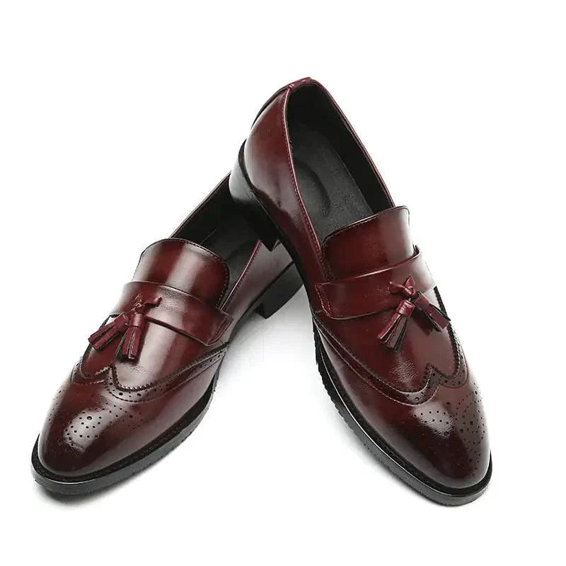 Mandotos Classic Leather Tassel Loafers For Men With Cushioned Footbed Handcrafted