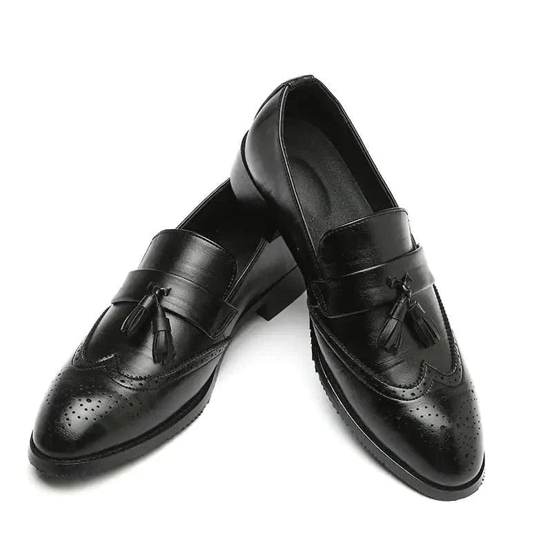 Mandotos Classic Leather Tassel Loafers For Men With Cushioned Footbed Handcrafted
