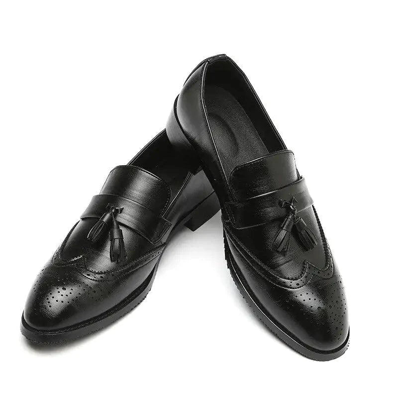 Mandotos Classic Leather Tassel Loafers For Men With Cushioned Footbed Handcrafted