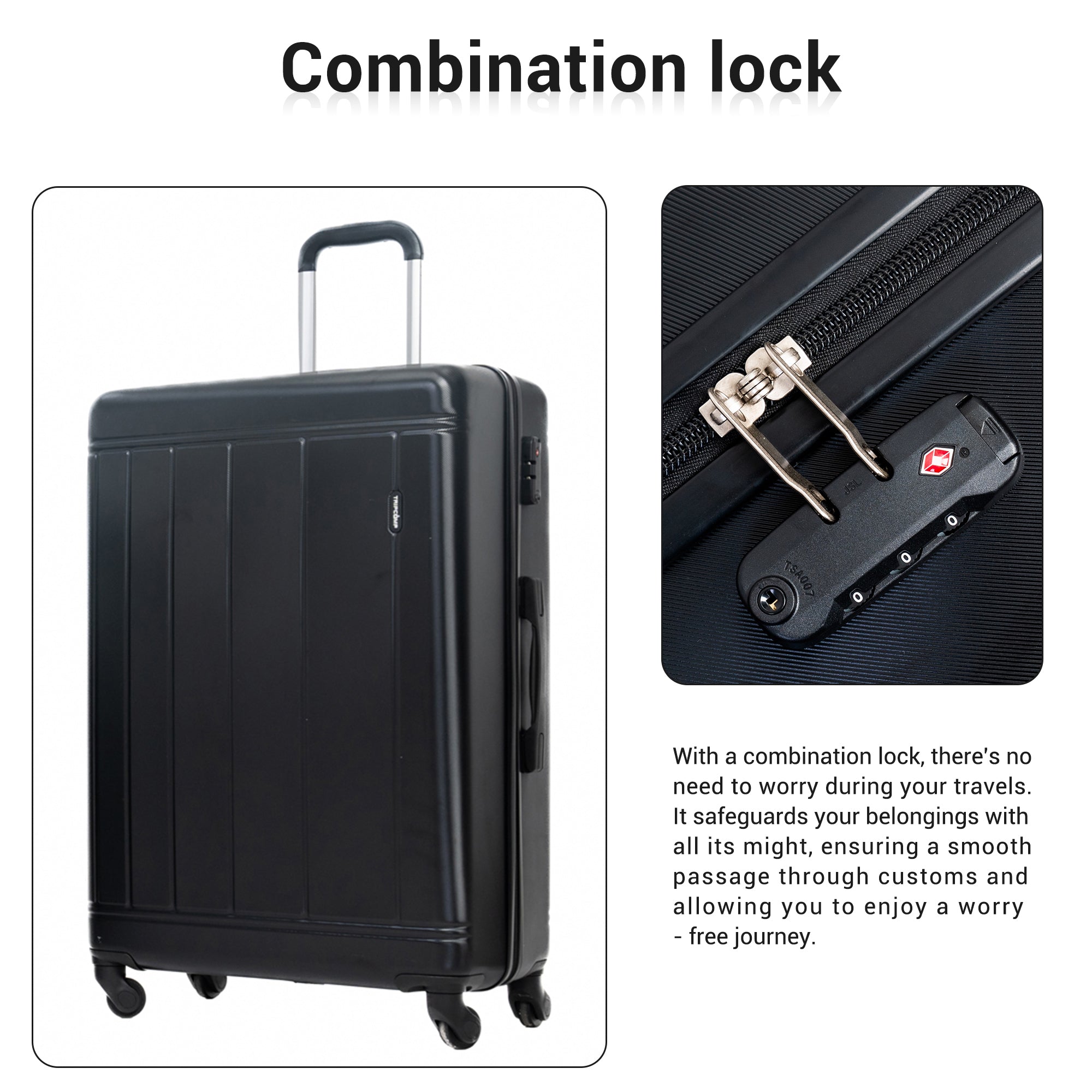 9-Piece Black Luggage Set by GigaTech with TSA Lock