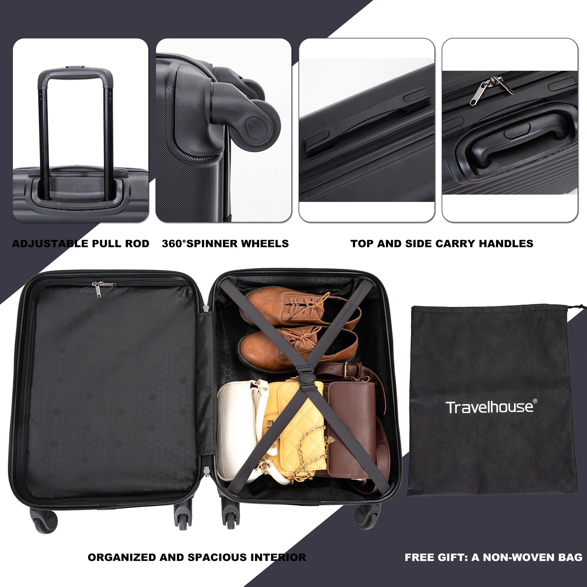 20" Carry On Lightweight Hardside Luggage with Spinner Wheels