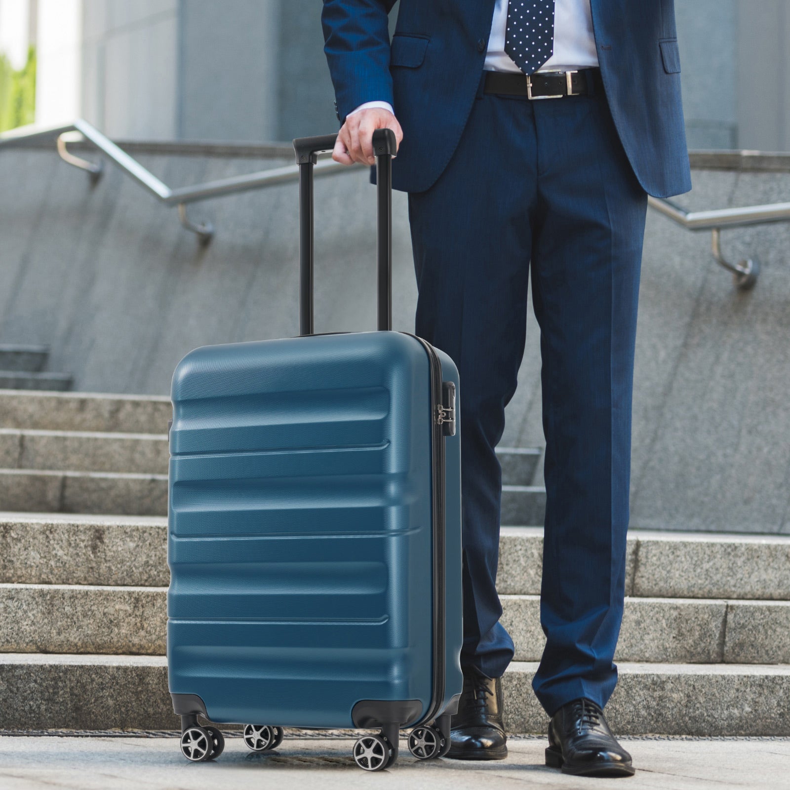 Hardshell ABS Carry-On Luggage Set with Spinner Wheels
