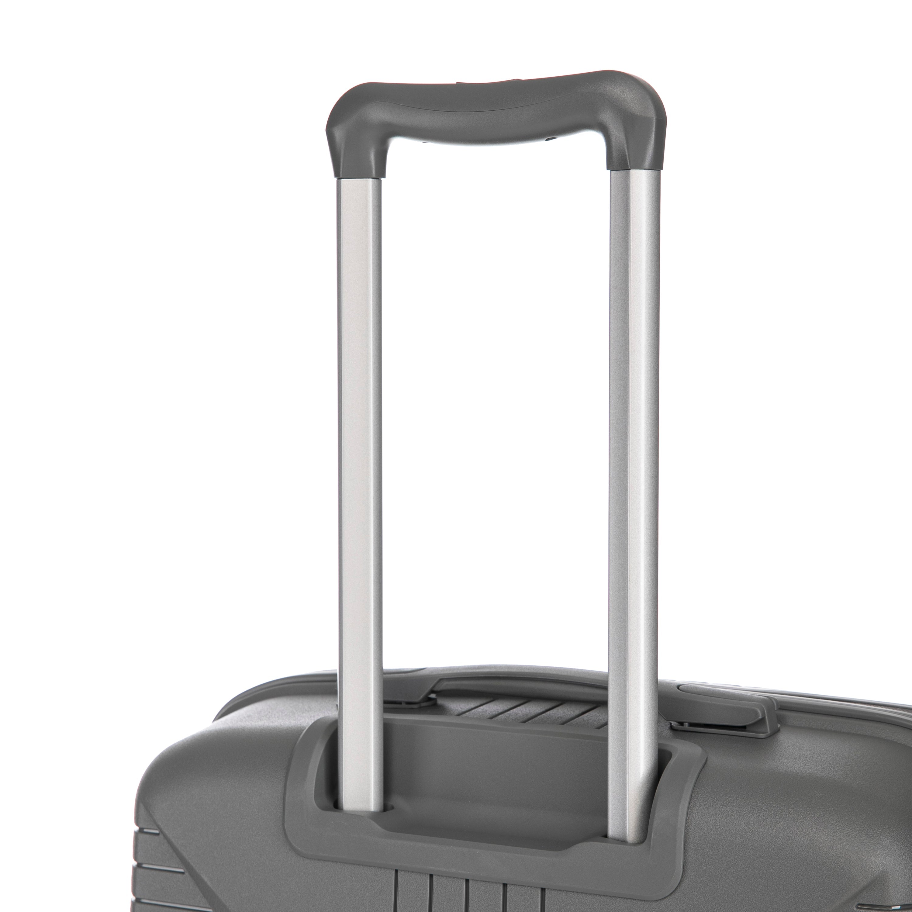 3-Piece PP Spinner Wheel Luggage Set 20'/24'/28' Silver Grey