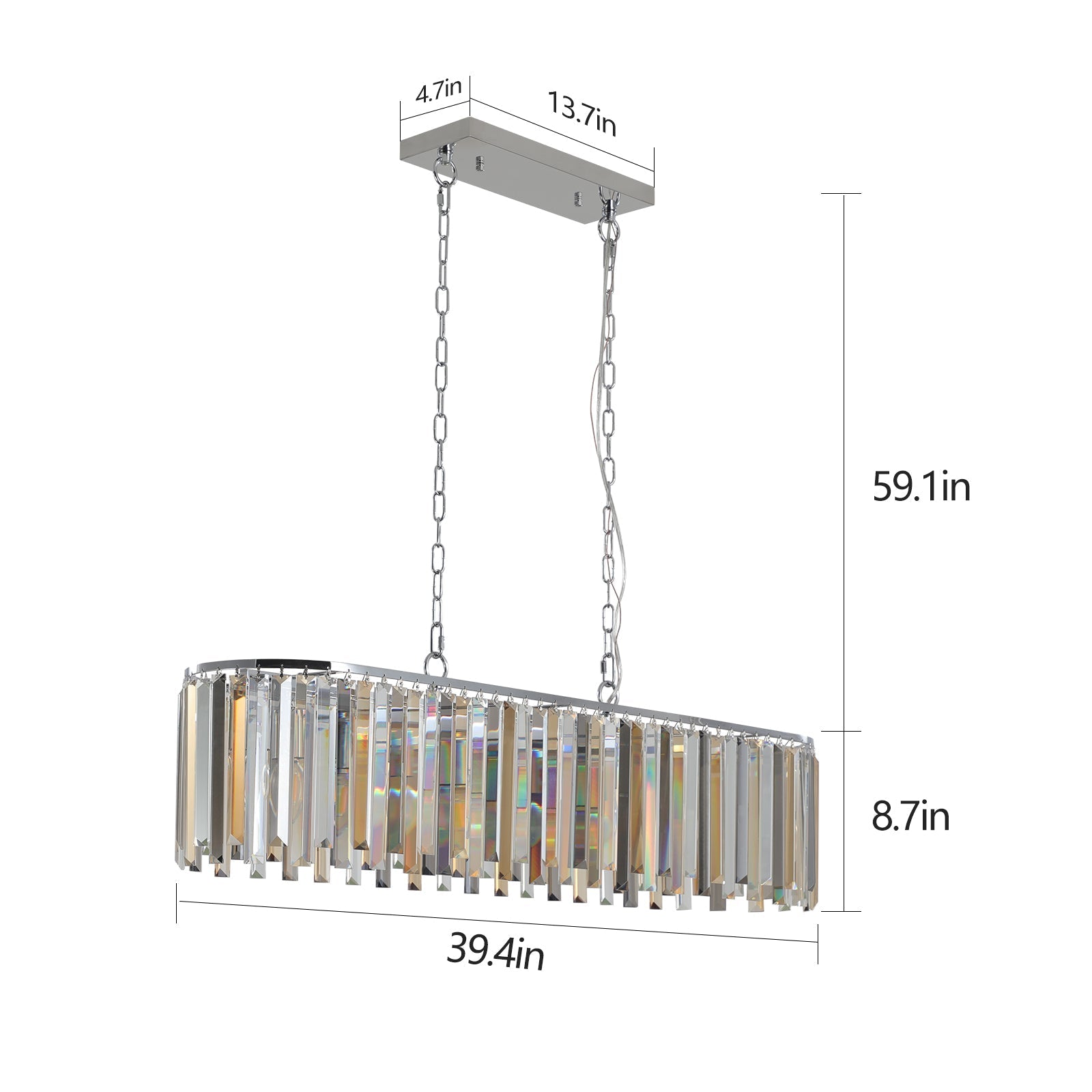 Modern Oval Crystal Ceiling Chandelier