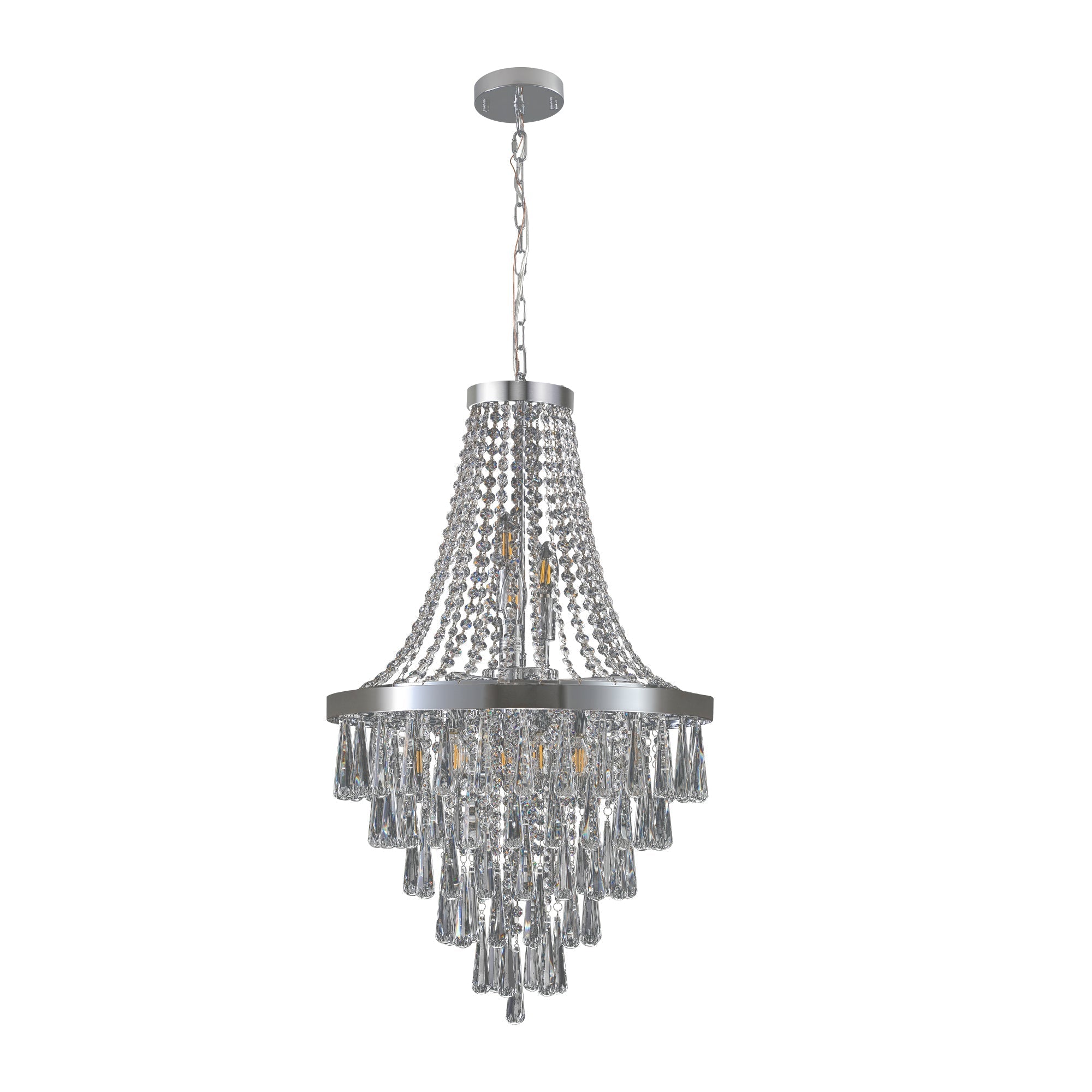20" Chrome Crystal Chandelier with Adjustable Height
