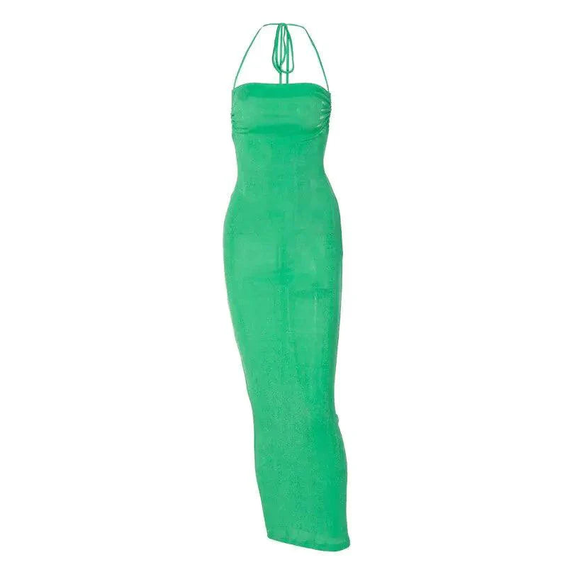 Elegant Open Back Cami Long Dress