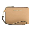 Michael Kors Pebbled Leather Women Wristlet Camel Coin Purse