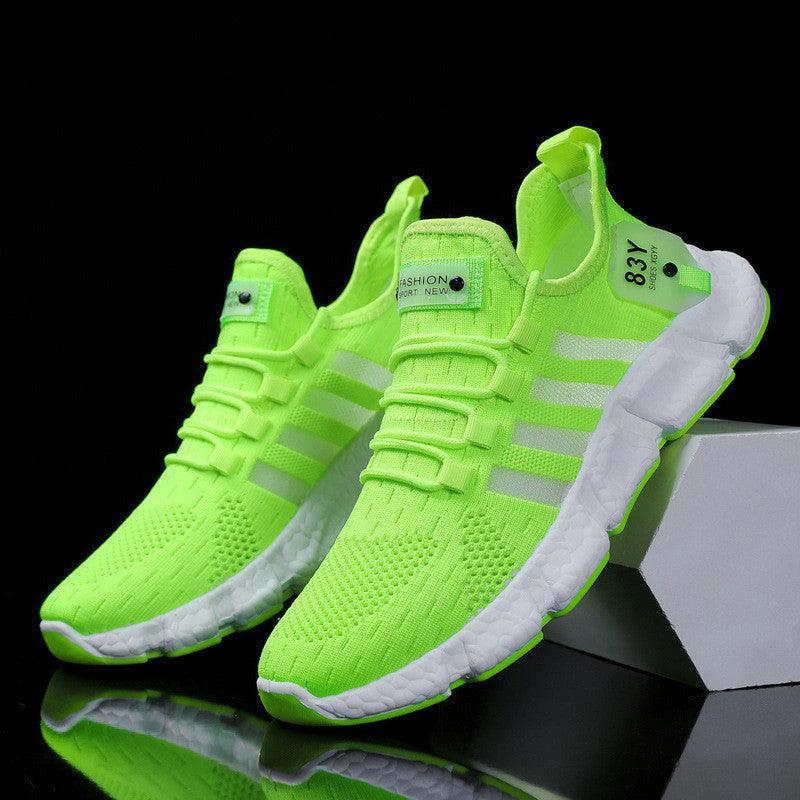 Men's Breathable Mesh Sports Shoes with Flying Weave Upper