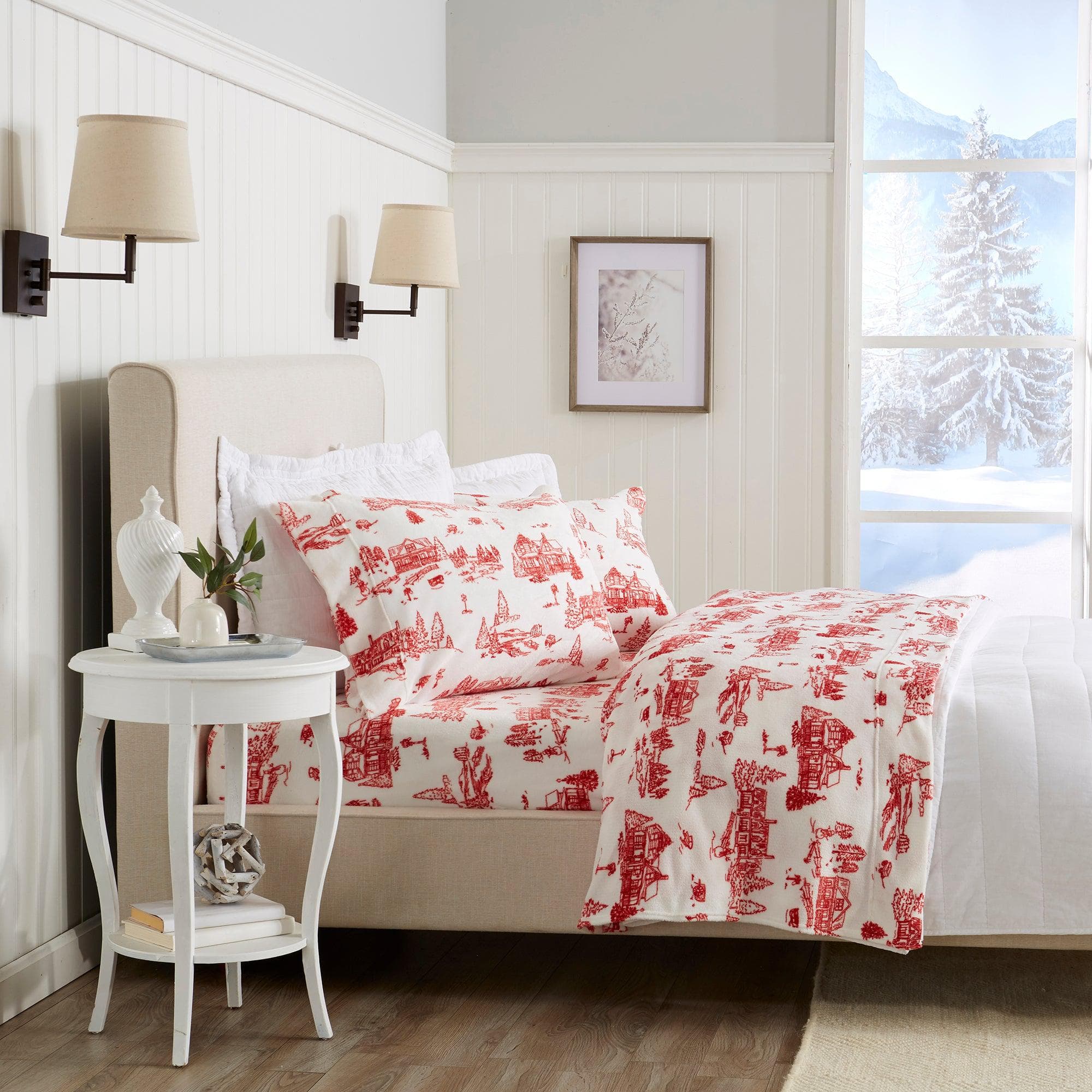4-Piece Printed Plush Sheet - Velvet Luxe Collection